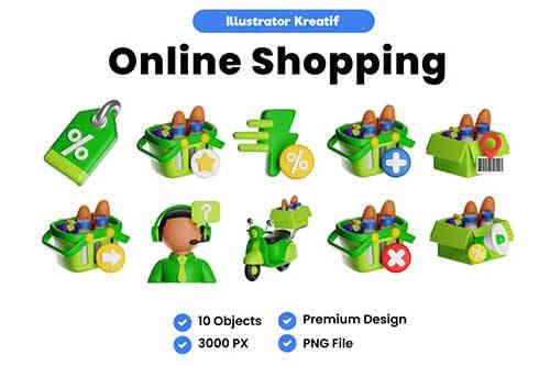 Online Shopping 3D Icon