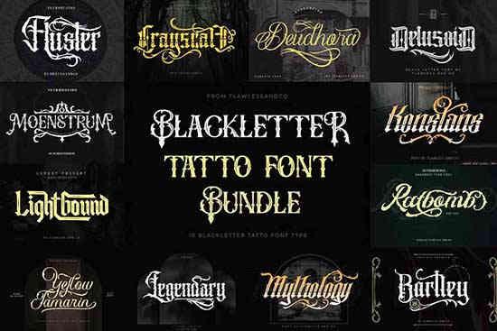 Blackletter Tattoo Font Bundle