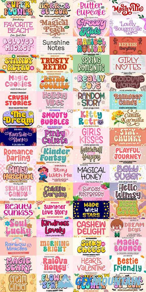 Super Retro and Playful Font Bundle