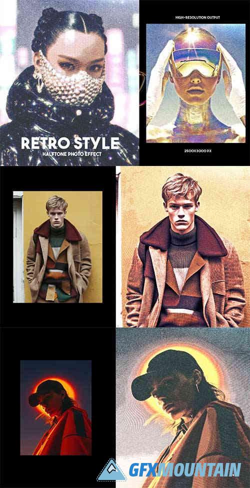 Retro Style Halftone Photo Effect