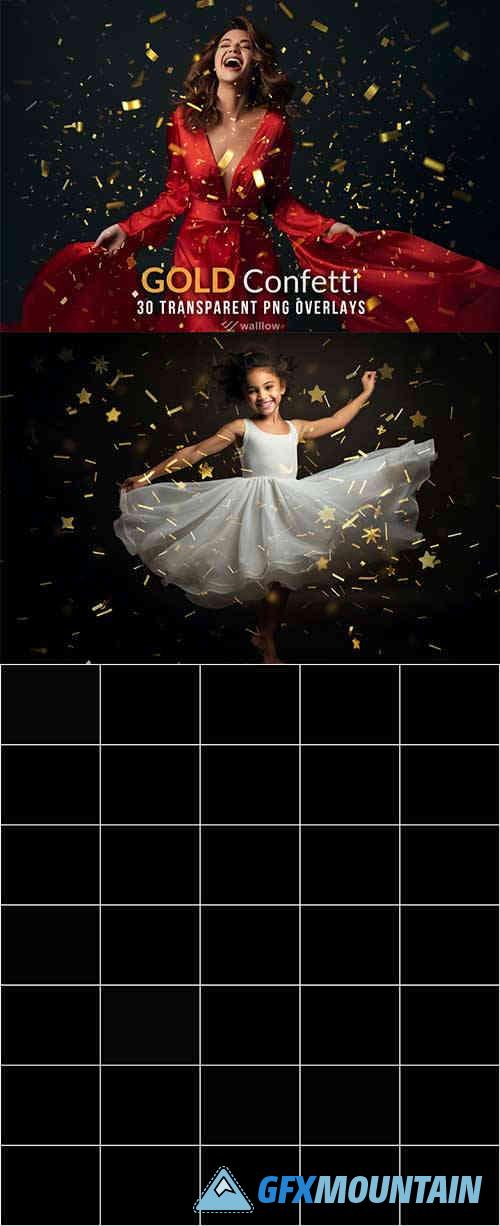 Gold confetti Transparent PNG photo overlays