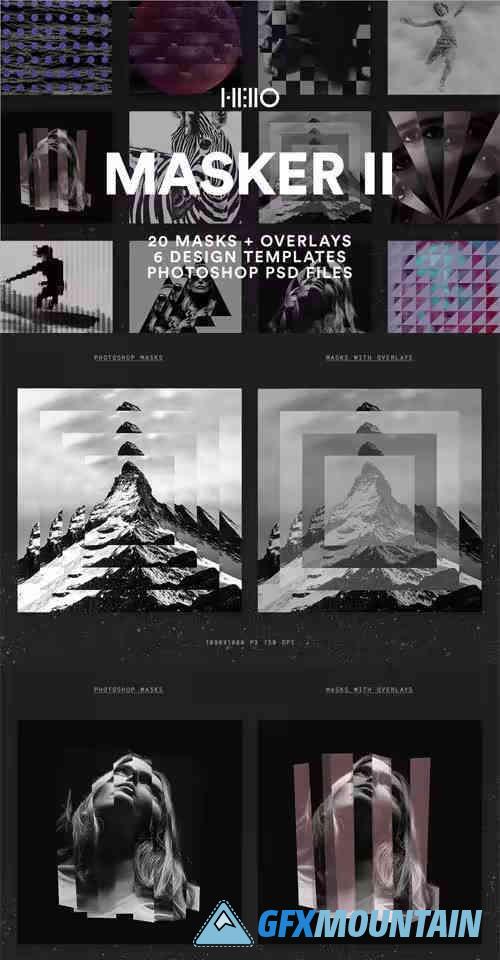 Masker II - Geometric Photo Collage PSD Overlays Templates