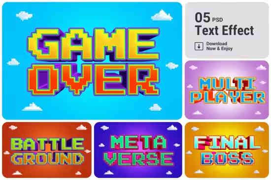 Arcade Game Text Effect Set