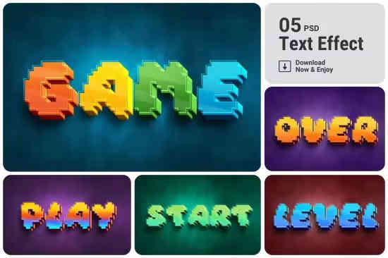 Colorful Arcade Game Text Effect