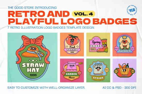 Retro and Playful Spring Logo Badges