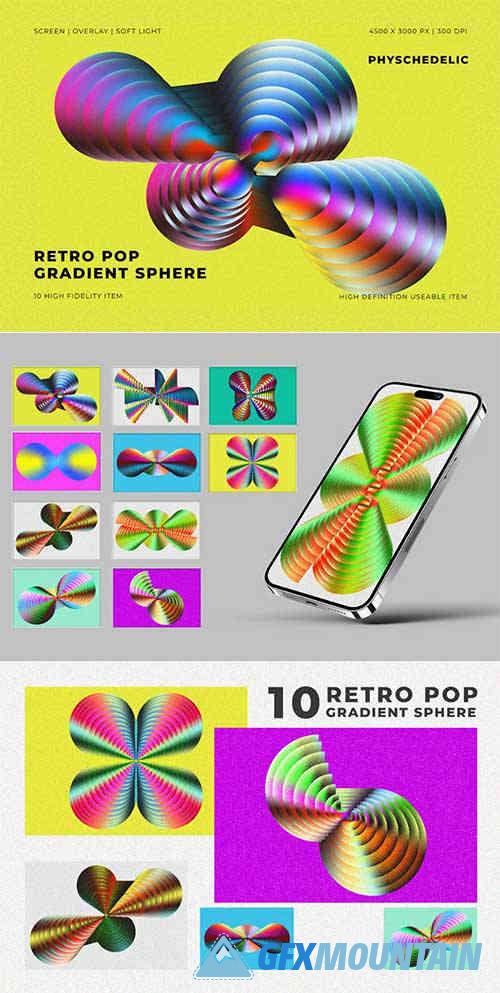 Retro Pop Gradient Spheres
