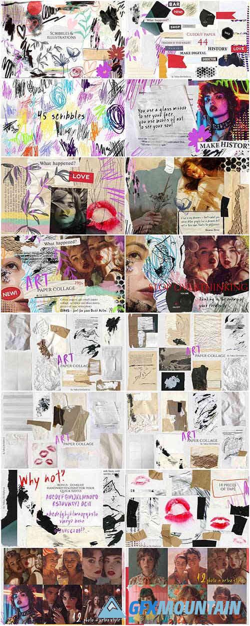 Art Paper Collage cutout abstract