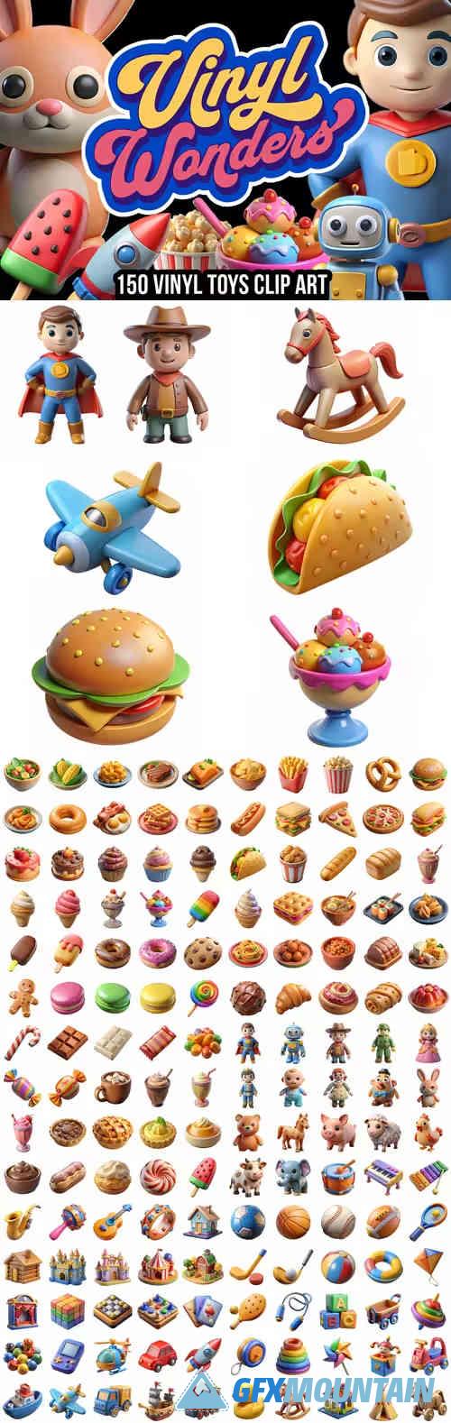 Vinyl Wonders - 150 Playful Vinyl Toys Clip Art