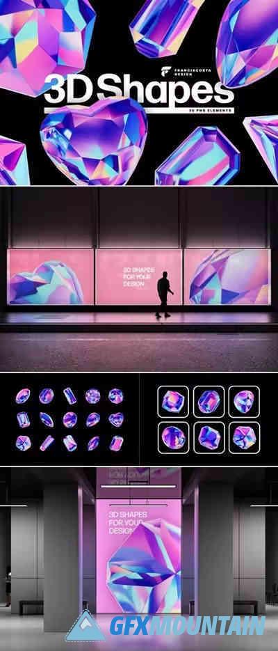 Crystals Collection - 3D Objects Set Graphics