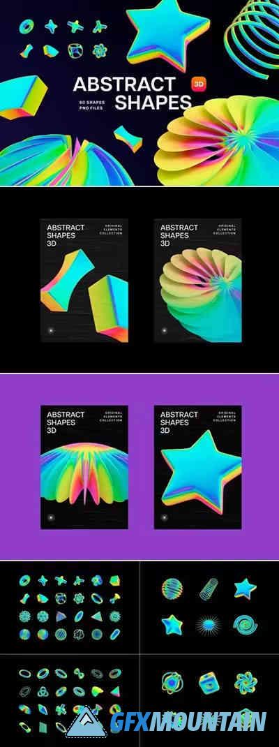 Neon Spectrum 3D Shapes