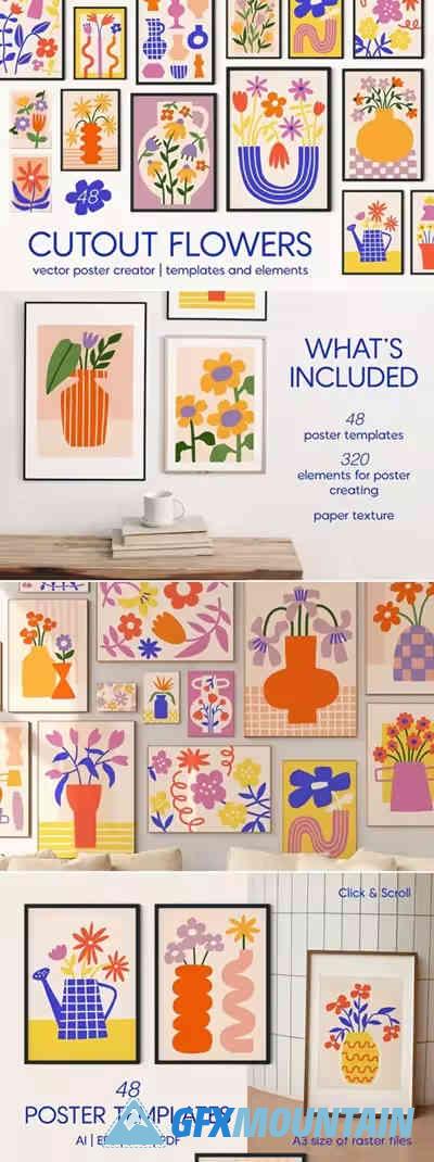 Cutout Flowers Vector Poster Creator