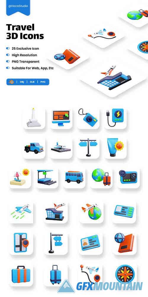 Travel 3D Icons