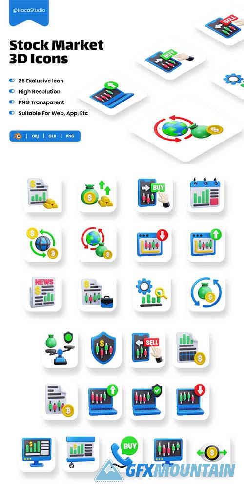 Stock Market 3D Icon