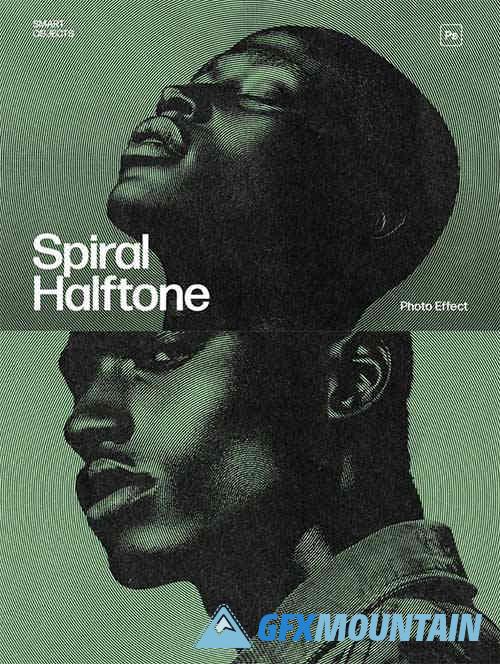 Spiral Halftone Photo Effect Template