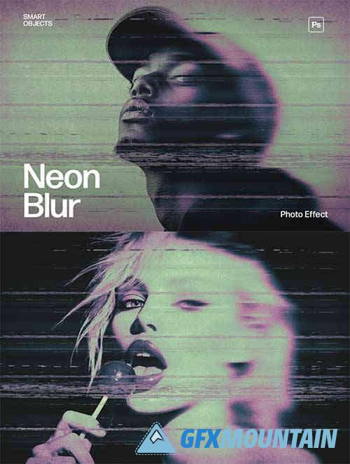 Neon Blur Photo Effect Template