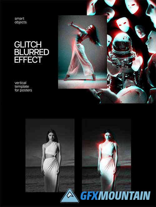 Glitch Blurred Poster Effect