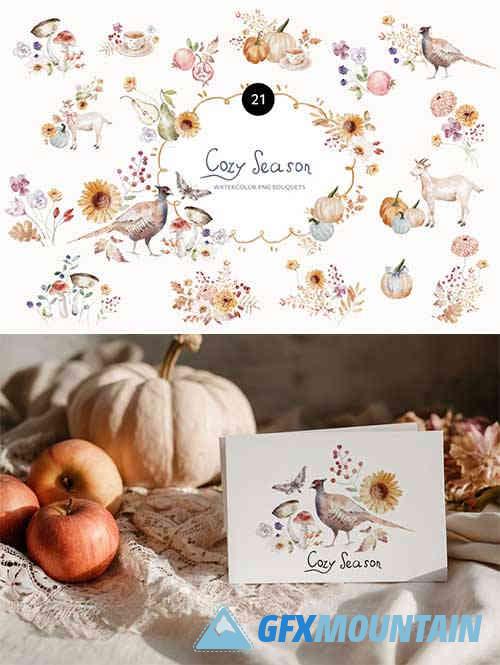 Cozy Season Watercolor Arrangements