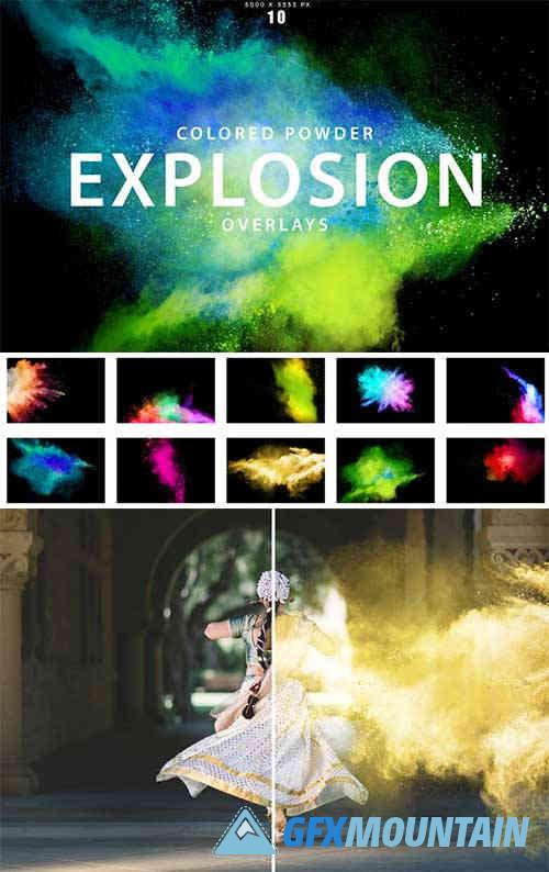 Colored Powder Explosion Overlays