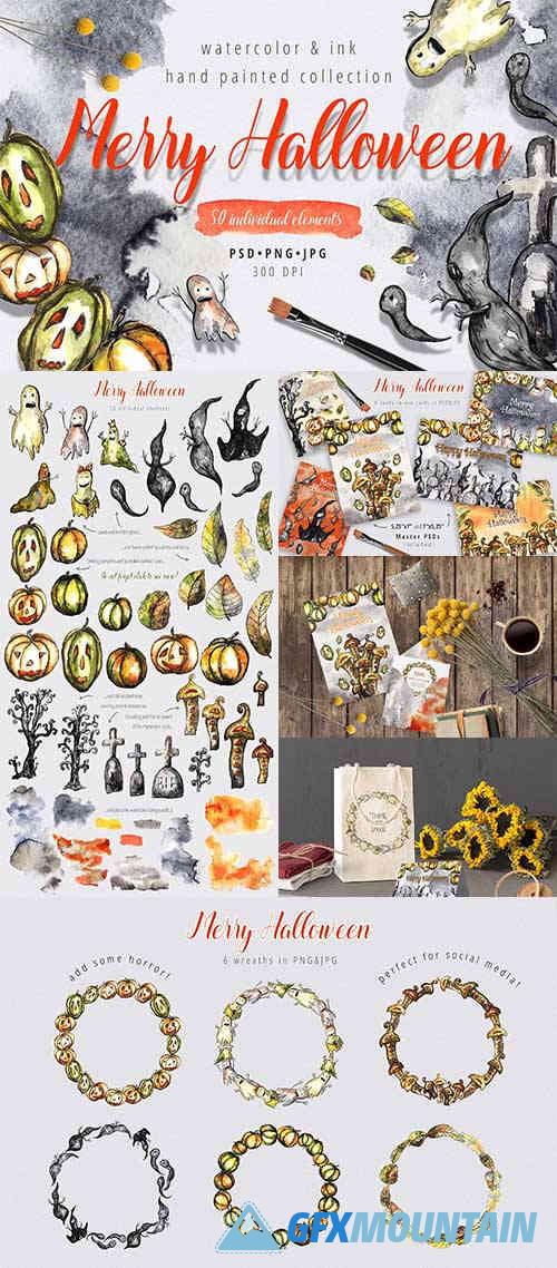 Merry Halloween – Watercolor