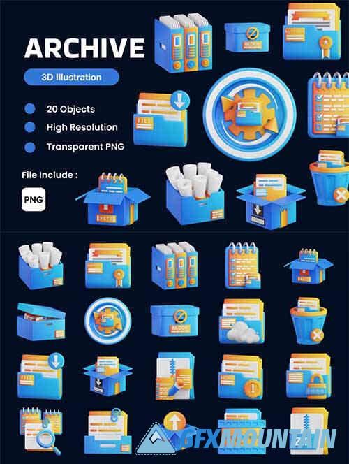 Archive 3D Illustration