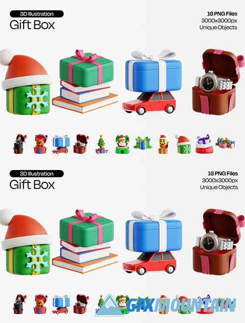 Gift Box 3D Icon Set