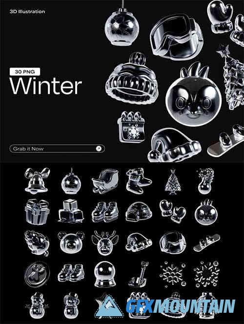 Winter 3D Icon Set