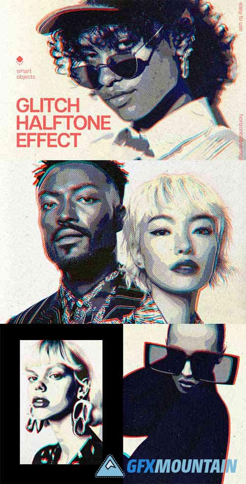 Anaglyph Halftone Photo Effect