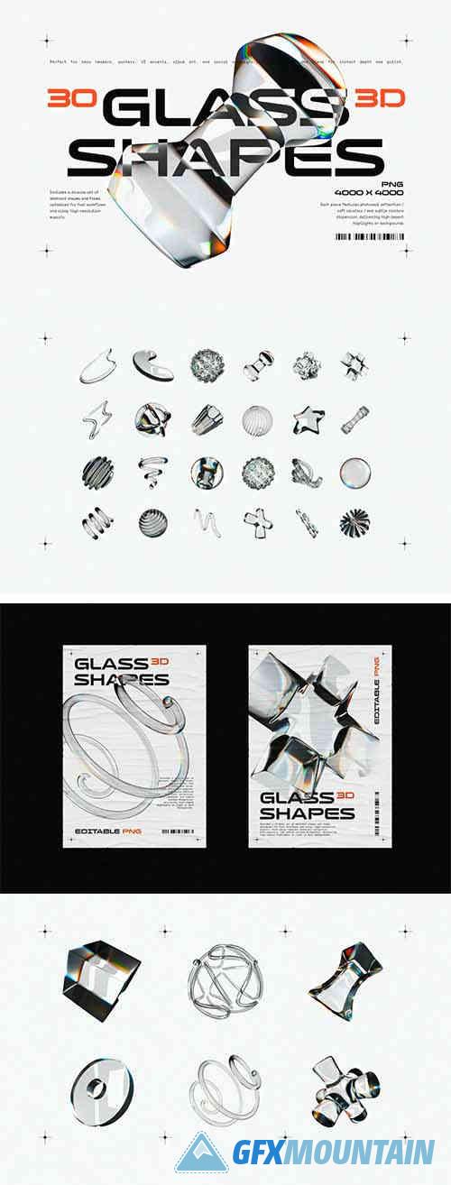 Liquid Glass 3D Shapes