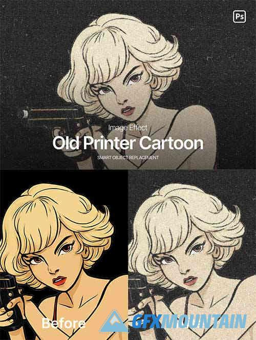 Old Printer Cartoon Photo Effect