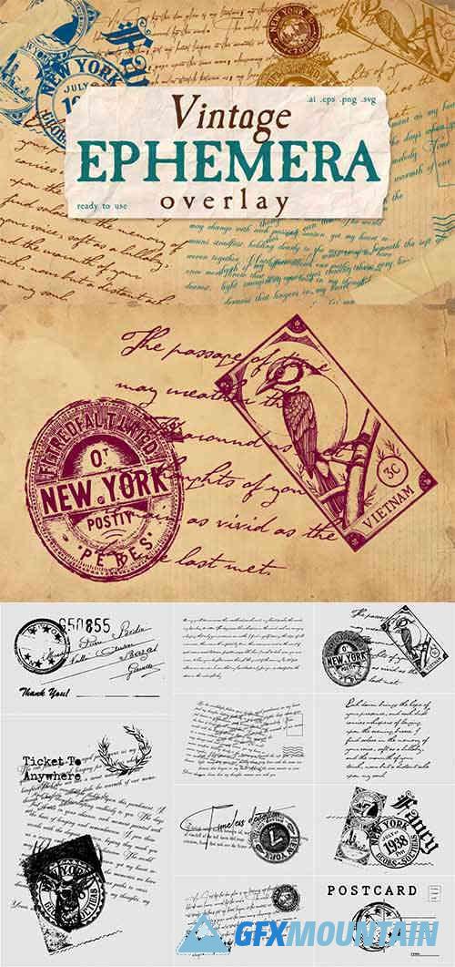 Vintage Ephemera Overlays
