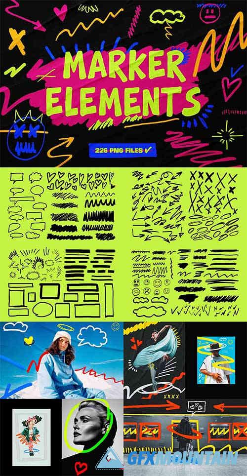 226 PNG Marker Elements