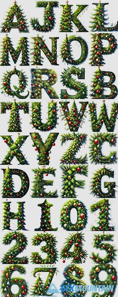 Christmas Tree Alphabet & Numbers