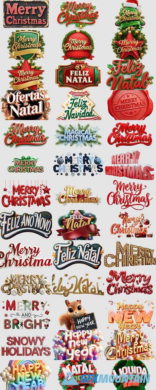 Merry Christmas & New Year 3D Wishes