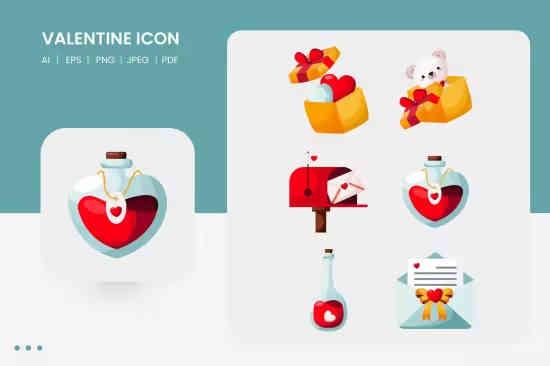 Romantic Icon Set