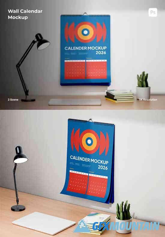 High Quality Wall Calendar Mockup