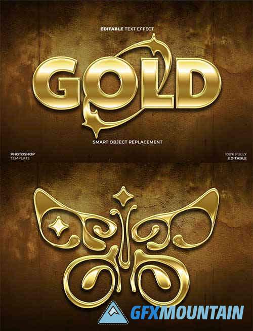 Glossy Gold Logo Mockup