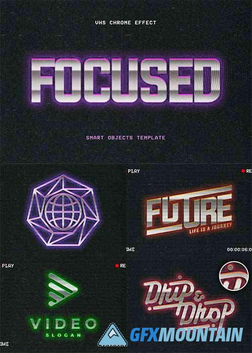 Retro VHS Chrome Text Effect