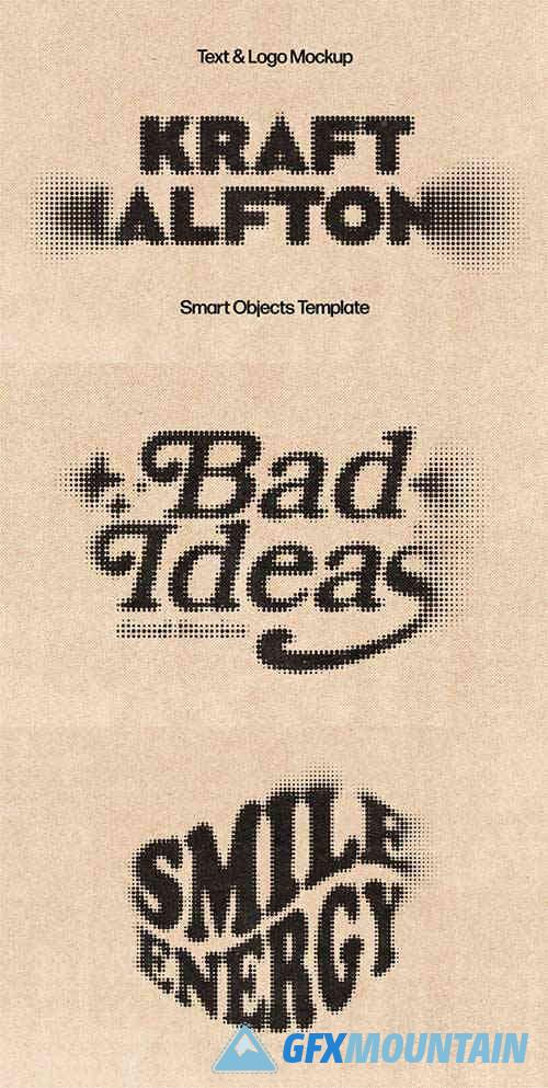 Kraft Halftone Text Effect