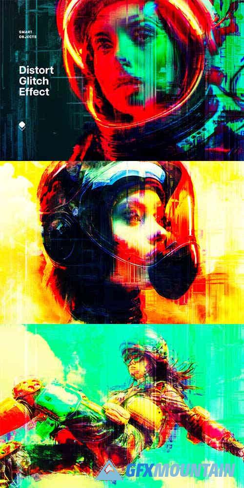 Distorted Glitches Photo Effect
