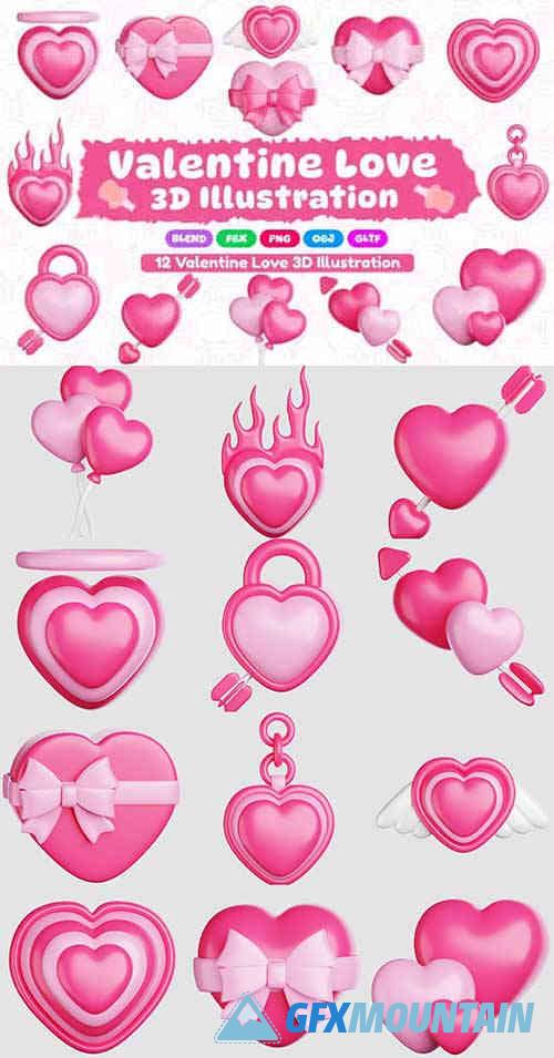 Valentine Love 3D Icon