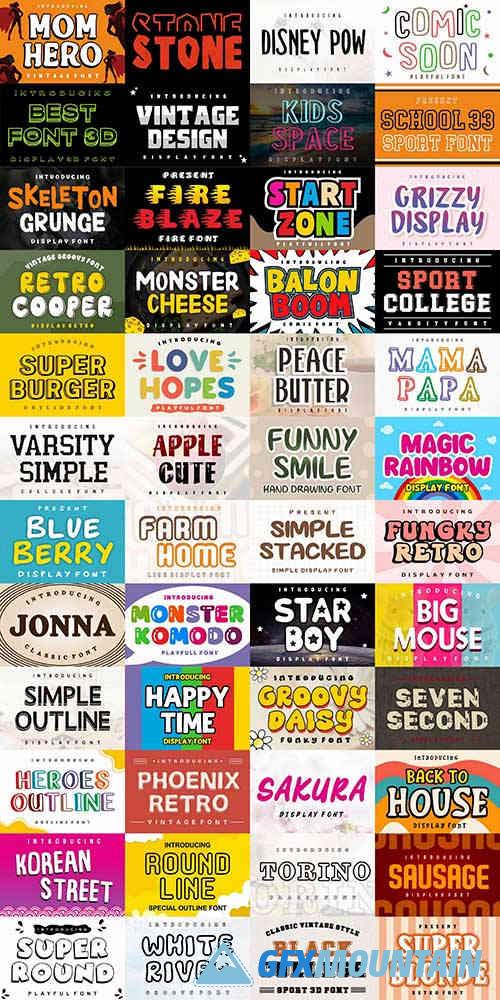 Playful Vintage Font Bundle