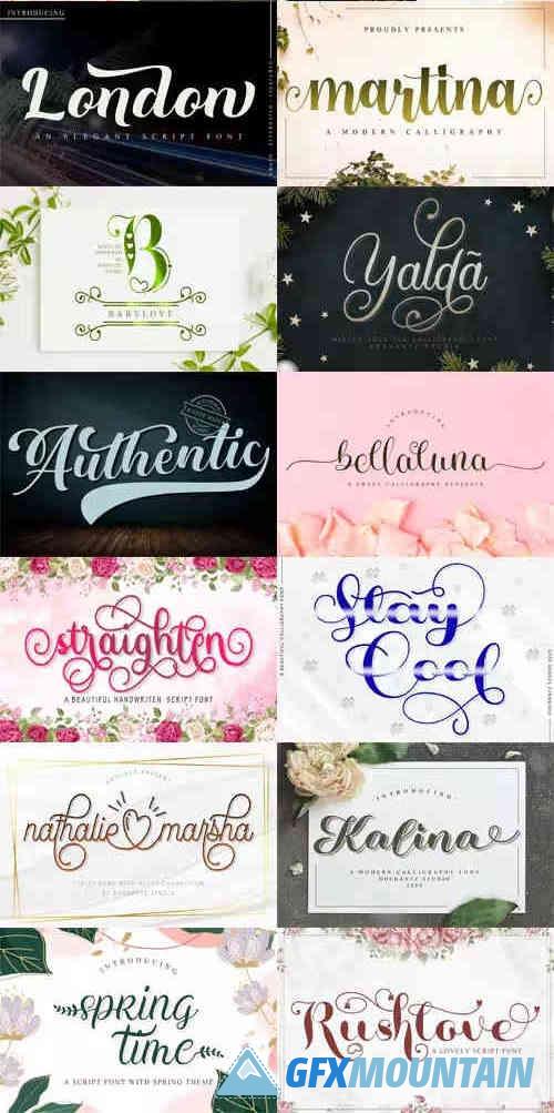 Designer Font Bundle - Premium Fonts with Bonus Monogram