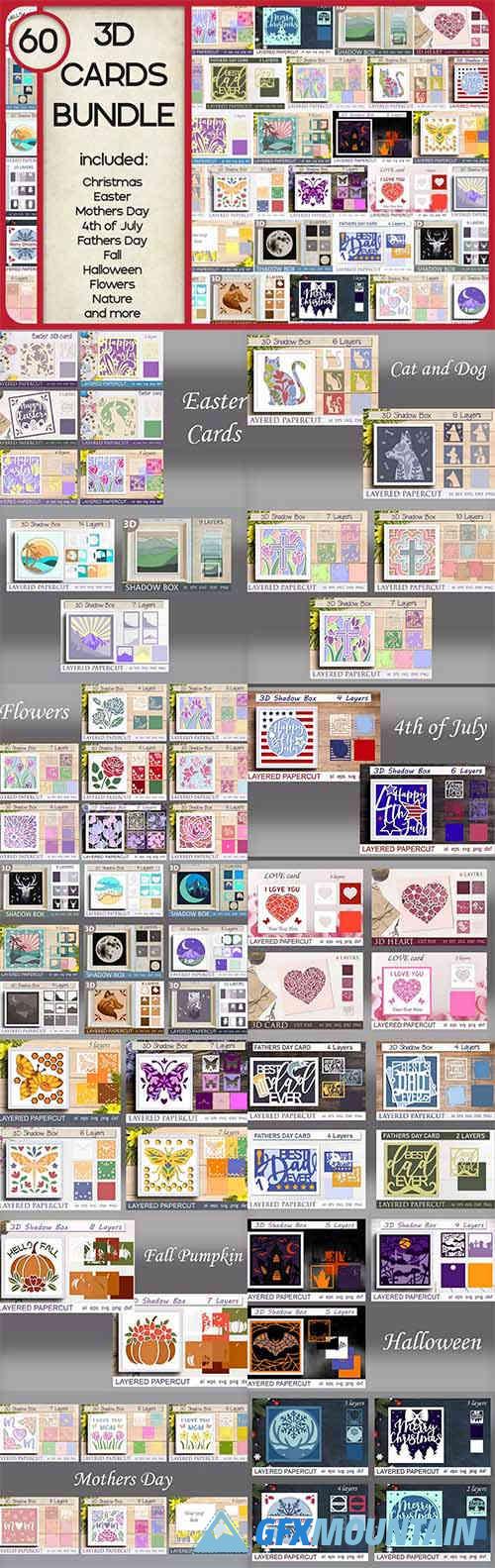 3D Layered Cards Bundle - Shadow Box Mega Bundle