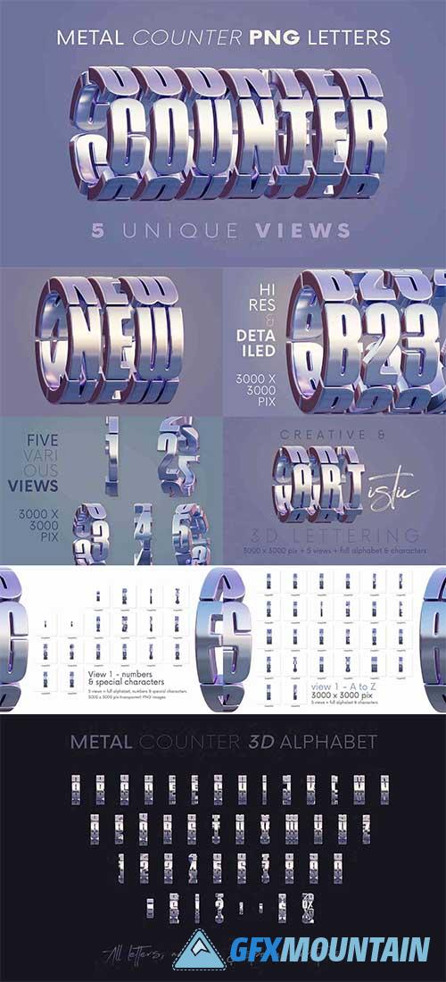 Metal Counter – 3D Lettering PNG
