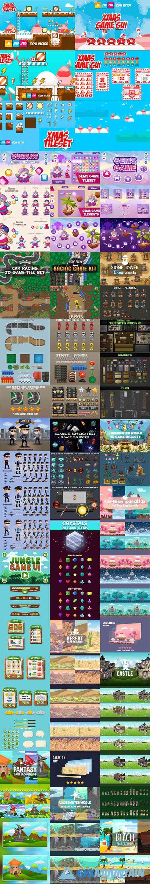 2D Game Assets Bundle in Vector