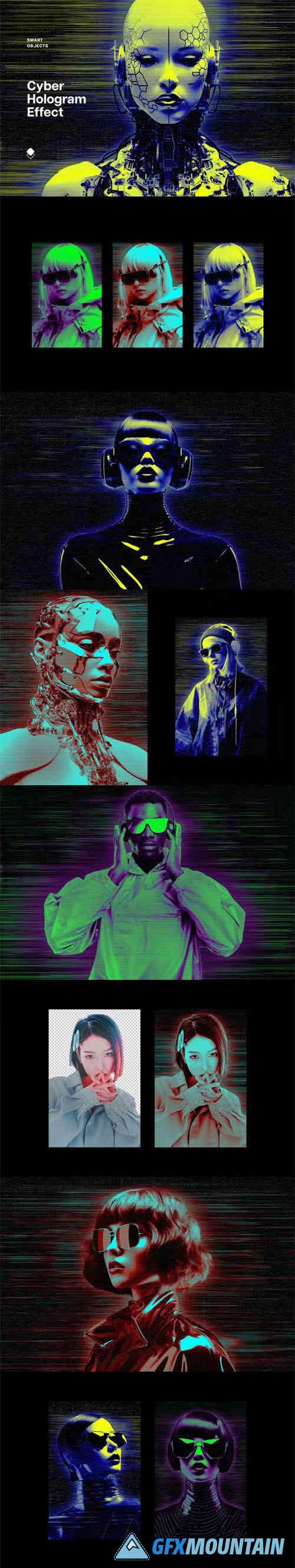 Cyber Hologram Photo Effect