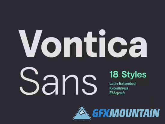 Vontica Sans - A Contemporary Sans Serif Font Family