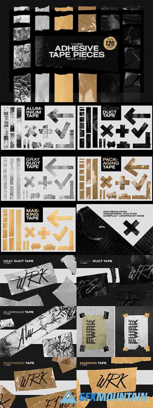 Isolated Adhesive Tape Pieces