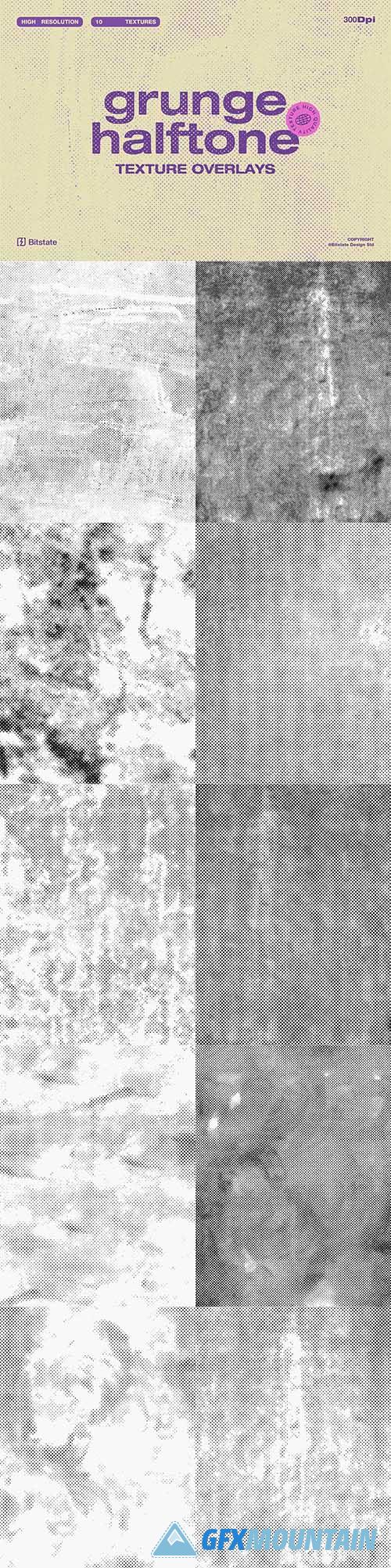 Grunge Halftone Texture Overlays